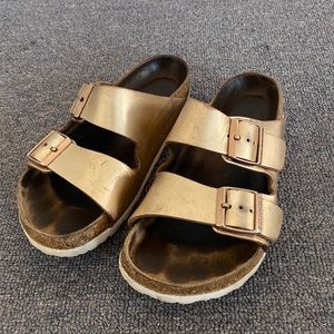 Birkenstock - rose gold, Arizona size 38 regular (not narrow)